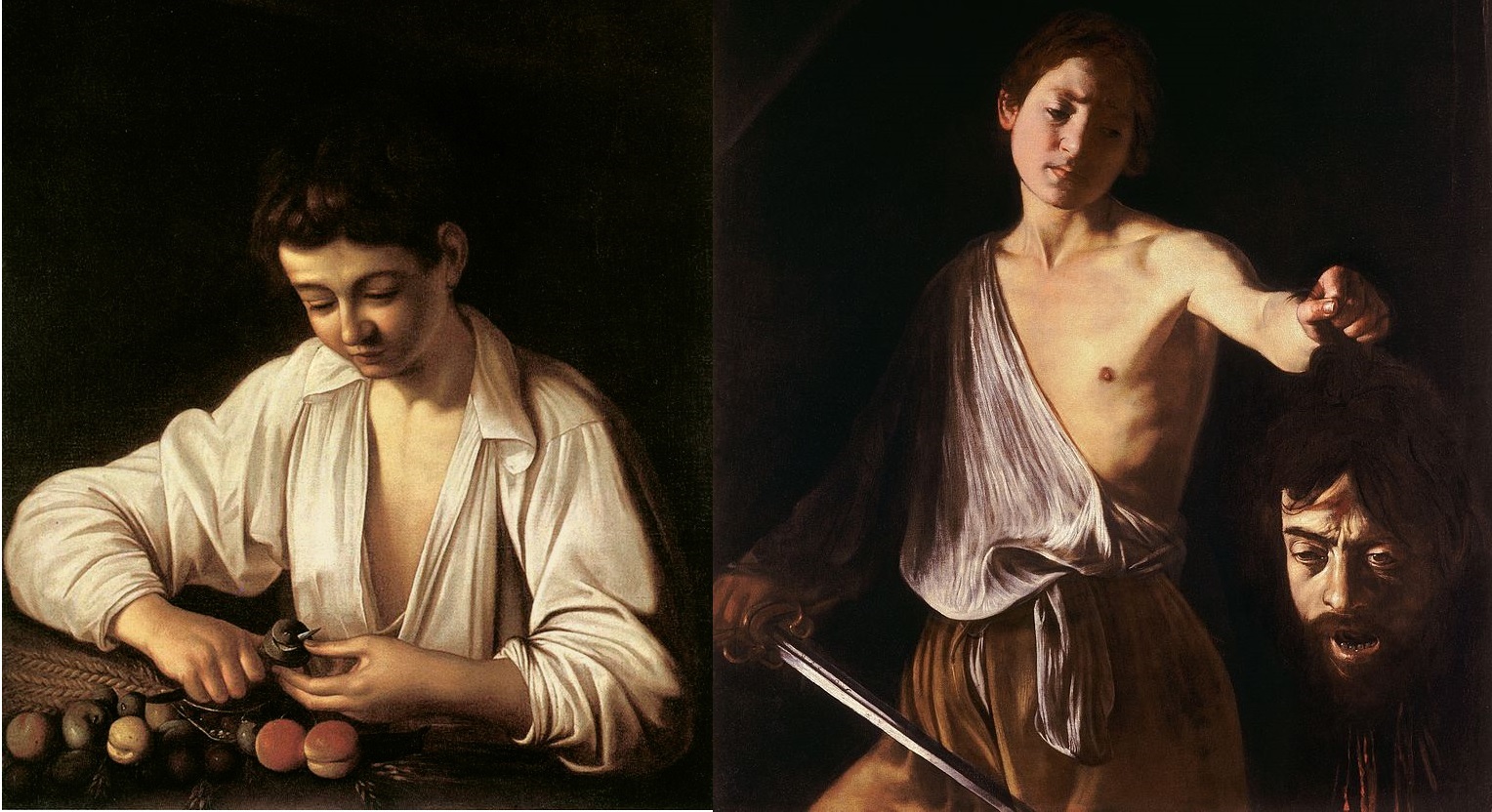 Ragazzo_che_monda_un_frutto_e_David_con_la_testa_di_Golia